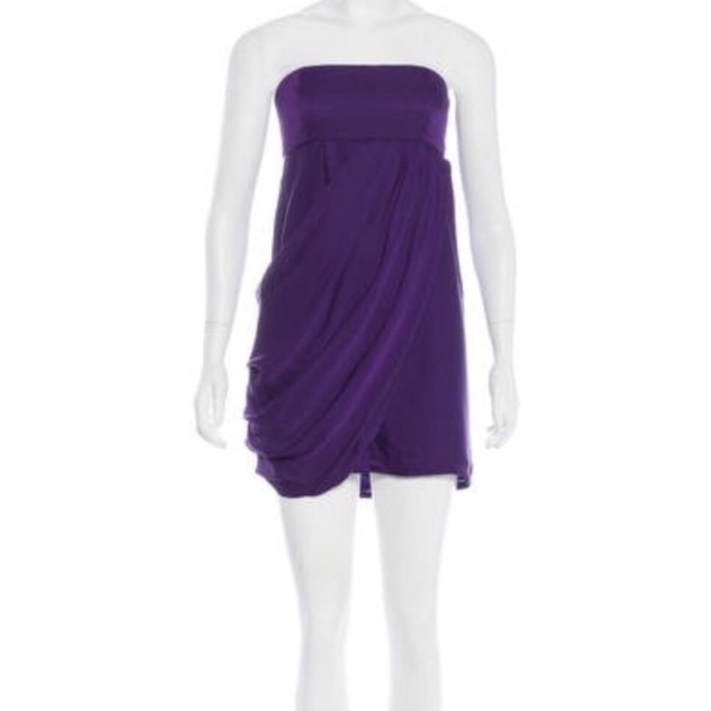 Alice + Olivia Purple Strapless Minidress